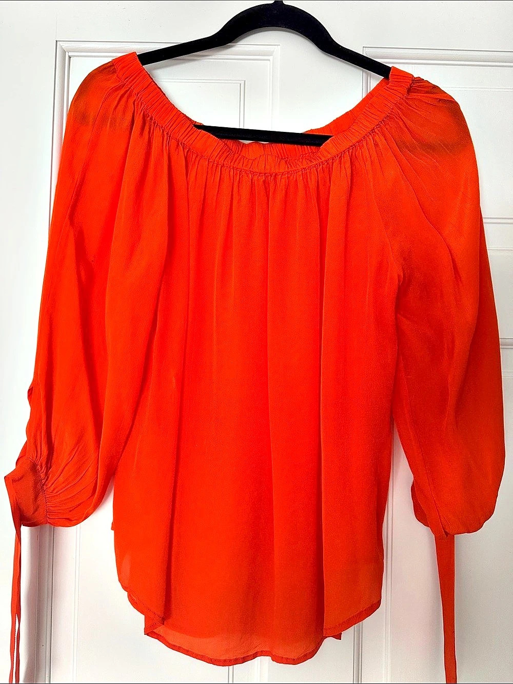 Orange Off-Shoulder Blouse Like New